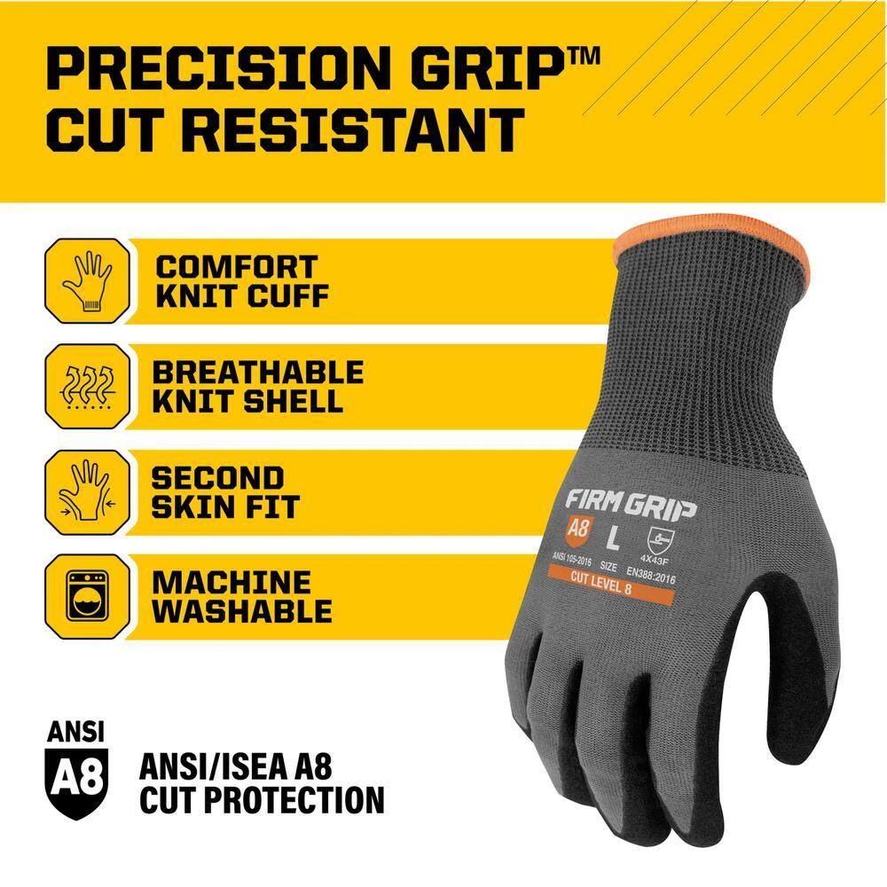 Small Precision Grip ANSI A8 Cut Resistant Work Gloves 4 Small Precision Grip ANSI A8 Cut Resistant Work Gloves - Image 2