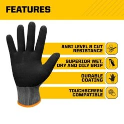 X-Large Precision Grip ANSI A9 Cut Resistant Work Gloves -Work Gloves Shop firm grip work gloves 63963 212b 4f 1000