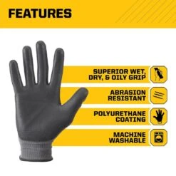 Large Polyurethane Grip Work Gloves (4-Pack) -Work Gloves Shop firm grip work gloves 65212 042 4f 1000