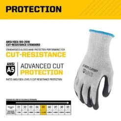Large ANSI A5 Cut Resistant Work Gloves (2-Pack) -Work Gloves Shop firm grip work gloves 65222 021 1f 1000