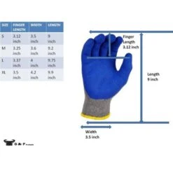 Rubber Coated Blue Large Gloves (12-Pair) -Work Gloves Shop g f products work gloves 1511l dz 44 1000