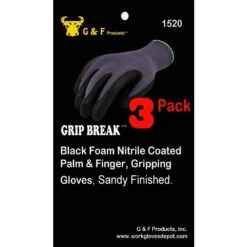 Seamless Knit Nylon Nitrile Large Black Form Coated Work Gloves (6-Pair) -Work Gloves Shop g f products work gloves 15196l 1d 1000