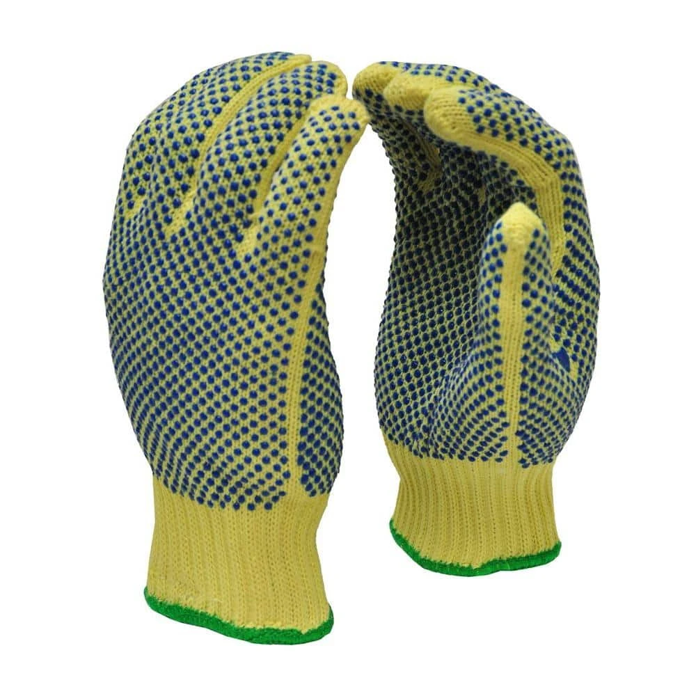 Cut Resistant 100% Kevlar Medium Gloves With PVC Dots On Both Sides 1-Pair 3 Cut Resistant 100% Kevlar Medium Gloves With PVC Dots On Both Sides 1-Pair