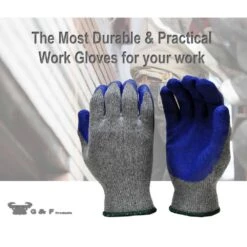 Heavy Duty Medium String Knit Cotton Gloves With Latex Double Dipped Coating (12-Pair) -Work Gloves Shop g f products work gloves 3100m 76 1000