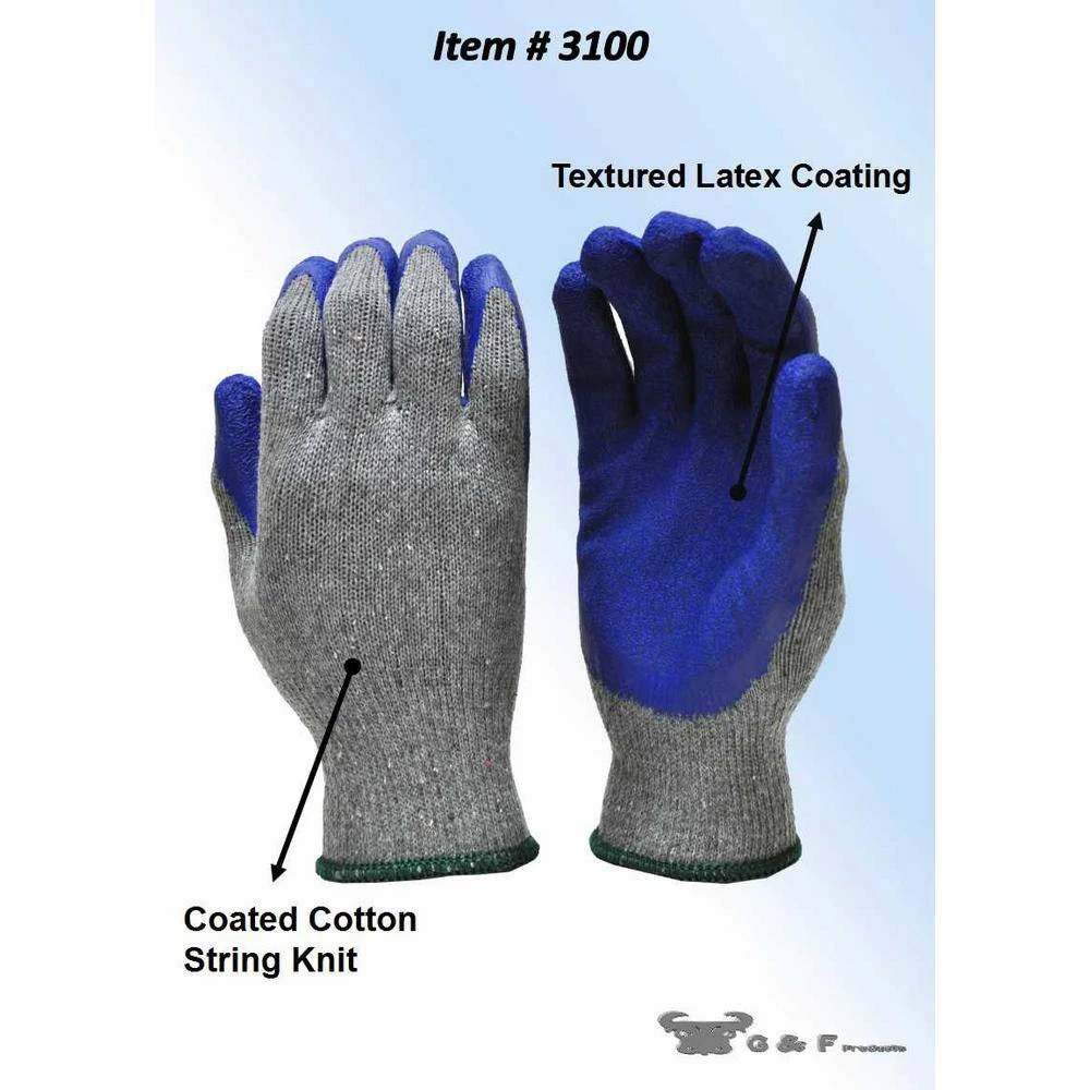 Small Size Blue Textured Latex Coated Knit Gloves 6 Small Size Blue Textured Latex Coated Knit Gloves - Image 4
