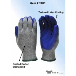 Small Size Blue Textured Latex Coated Knit Gloves (12-Pairs) -Work Gloves Shop g f products work gloves 3100s 66 1000