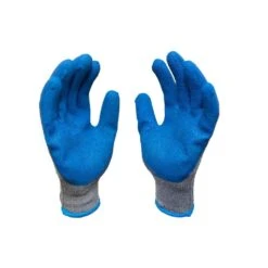 Small Size Blue Textured Latex Coated Knit Gloves (12-Pairs) -Work Gloves Shop g f products work gloves 3100s 77 1000