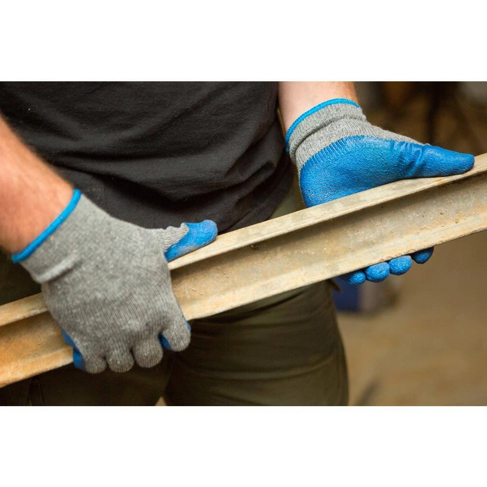 X-Large Size Blue Textured Latex Coated Knit Gloves 5 X-Large Size Blue Textured Latex Coated Knit Gloves - Image 3