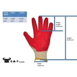 Large String Knit Palm Latex Dipped Gloves In Red (300-Case) -Work Gloves Shop g f products work gloves 3106 25 44 1000