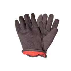 Brown Jersey Gloves With Red Fleece Lined Large Winter Gloves - Dozen -Work Gloves Shop g f products work gloves 4414l dz 1f 1000