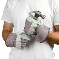 Premium Cowhide Large Leather Palm With Heavy Duty Fabric Gloves (60-Case) -Work Gloves Shop g f products work gloves 50155 60 1d 1000