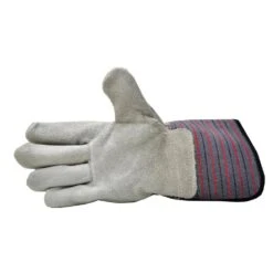 Premium Suede Leather Work Gloves With Extra Long Rubberized Safety Cuff (5-Pair Pack)