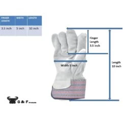 Premium Cowhide Leather Palm Large Heavy Duty Fabric Gloves (5-Pair) -Work Gloves Shop g f products work gloves 5035l 6 1f 1000