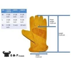 Premium Genuine Cowhide X-Large Leather Gloves With Reinforced Patch Palm (3-Pair) -Work Gloves Shop g f products work gloves 6203xl 3 77 1000
