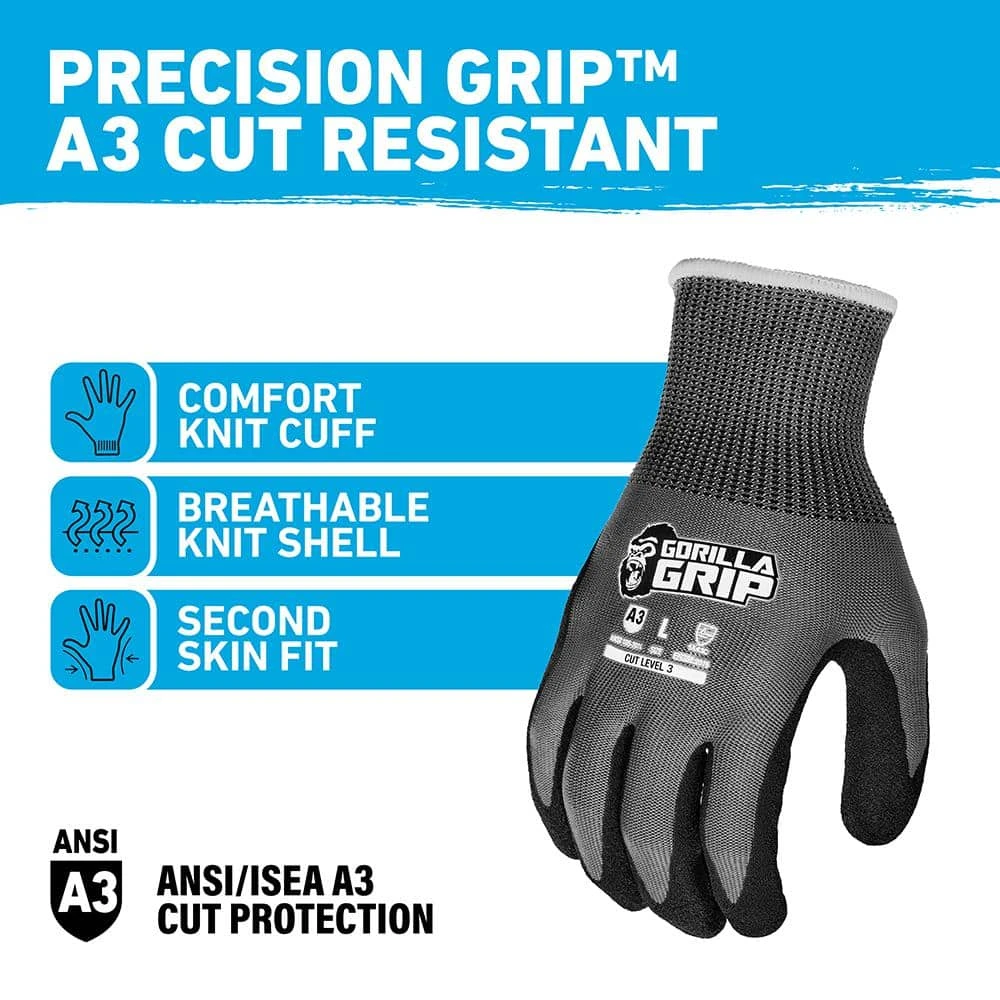Large Precision Grip A3 Cut Resistant Work Gloves 4 Large Precision Grip A3 Cut Resistant Work Gloves - Image 2