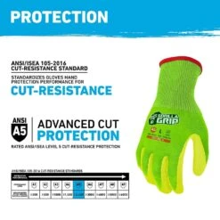 Large Hi-Vis Precision Grip A5 Cut Resistant Work Gloves (3-Pack) -Work Gloves Shop gorilla grip work gloves 22877 010 1f 1000