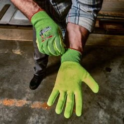 Large Hi-Vis Precision Grip A5 Cut Resistant Work Gloves (3-Pack) -Work Gloves Shop gorilla grip work gloves 22877 010 44 1000