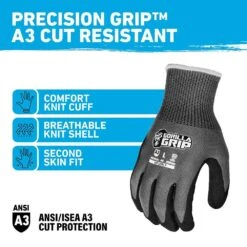 Small Precision Grip ANSI A3 Cut Resistant Work Gloves -Work Gloves Shop gorilla grip work gloves 27225 212b c3 1000