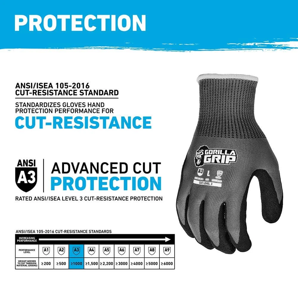 Large Precision Grip ANSI A3 Cut Resistant Work Gloves 6 Large Precision Grip ANSI A3 Cut Resistant Work Gloves - Image 4
