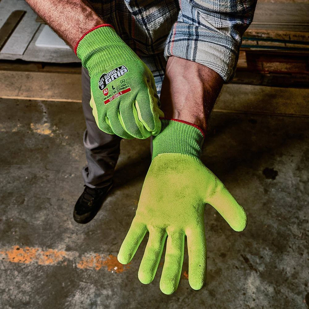 Large Precision Grip ANSI A5 Cut Hi-Vis Resistant Work Gloves 7 Large Precision Grip ANSI A5 Cut Hi-Vis Resistant Work Gloves - Image 5