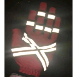 Medium Red Reflective Fingerless Industrial Safety Gloves -Work Gloves Shop haltzgloves inc work gloves hdt 202 44 1000