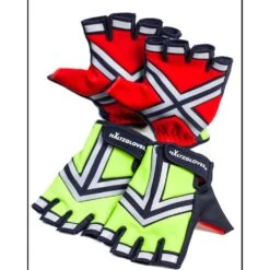 Medium Red Reflective Fingerless Industrial Safety Gloves -Work Gloves Shop haltzgloves inc work gloves hdt 202 d4 1000