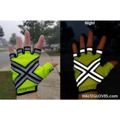 Medium Yellow Fingerless Industrial Safety Nighttime Gloves -Work Gloves Shop haltzgloves inc work gloves hnt 302 31 1000