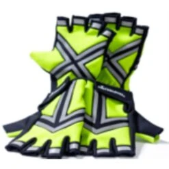 Extra Large Yellow Reflective Fingerless Nightime Industrial Safety Gloves