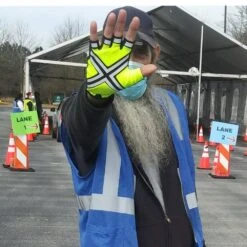 3XL Yellow Nightime Reflective Microfiber Fingerless Industry Safety Gloves -Work Gloves Shop haltzgloves inc work gloves hnt 306 1f 1000