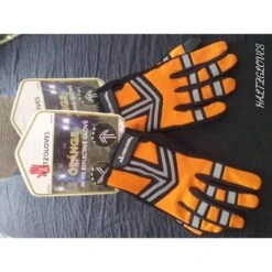Medium Orange Reflective Microfiber Industrial Safety Gloves -Work Gloves Shop haltzgloves inc work gloves ohg 201 4f 1000