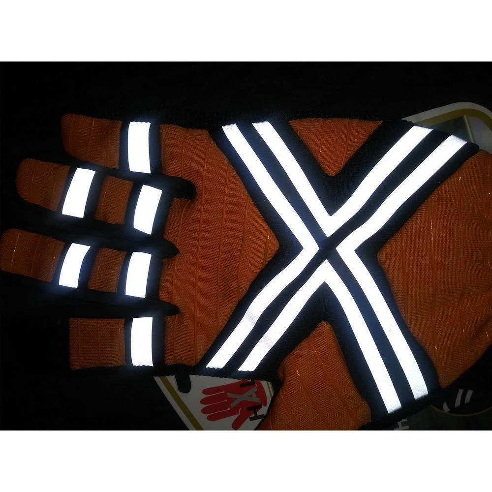 Large Orange Reflective Polyester Industrial Safety Gloves 5 Large Orange Reflective Polyester Industrial Safety Gloves - Image 3