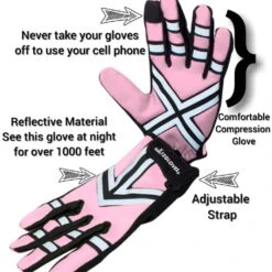 Medium Pink Reflective Microfiber Multi-Purpose Gloves -Work Gloves Shop haltzgloves inc work gloves sgk 802 4f 1000