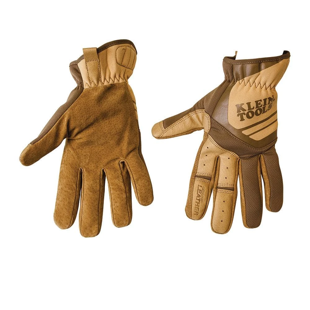 Klein Tools Journeyman Large Brown Leather Utility Gloves 3 Klein Tools Journeyman Large Brown Leather Utility Gloves
