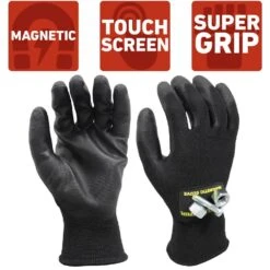 Super Grip Medium All Purpose Magnetic Gloves With Touchscreen Technology