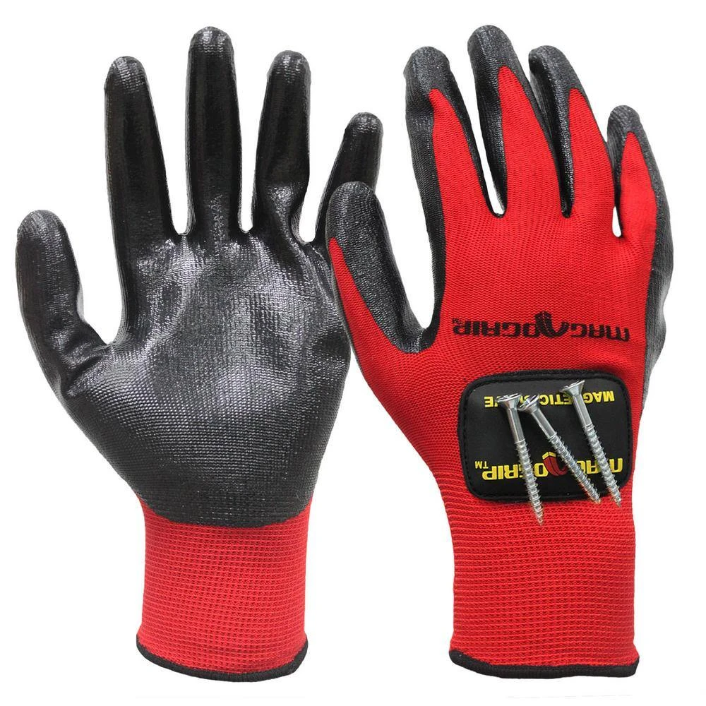 Medium Nitrile Coated Gloves With 1-Removable Magnet (2-Pair) 5 Medium Nitrile Coated Gloves With 1-Removable Magnet (2-Pair) - Image 3