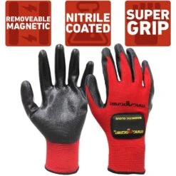 Extra-Large Nitrile Coated Gloves With 1-Removable Magnet (2-Pair)