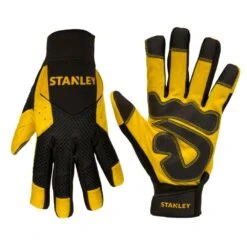 Stanley Men's Extra Large Yellow Synthetic Leather Palm Gloves